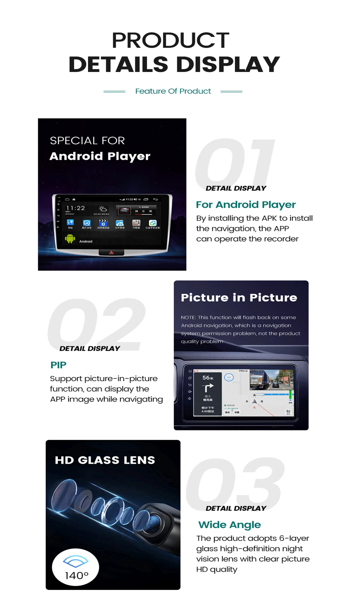 Автомобильный видеорегистратор 720P Android