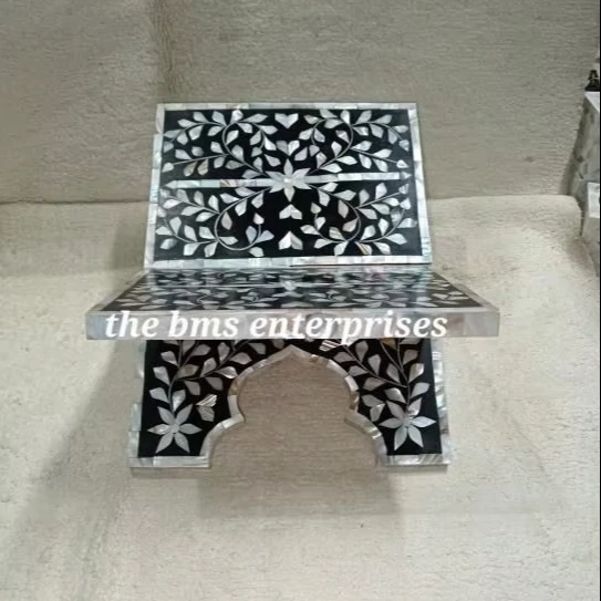 Handmade Customized Bookstand Latest Design Mother of Pearl Inlay Quran Stand Decorative Bookends