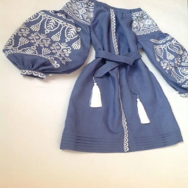 Boho Hand Embroidered Bohemian Halter Neck Maxi Dress Ladies Two Piece Beautiful White Mexican Style Dress