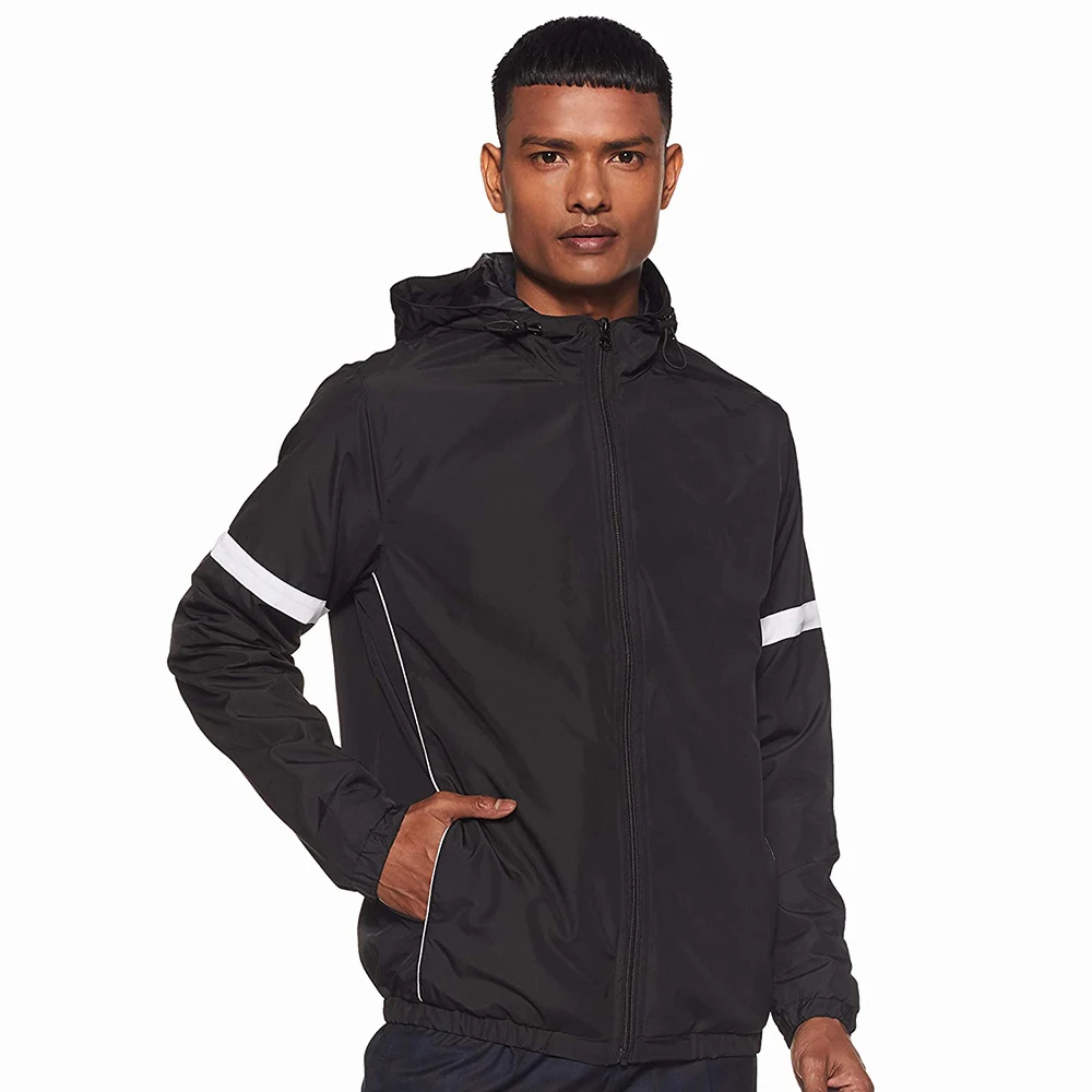 Black Rain Jackets For Adults Custom Waterproof Wholesale Price Coats 100% Nylon Outwear Windbreaker Jackets For Boys