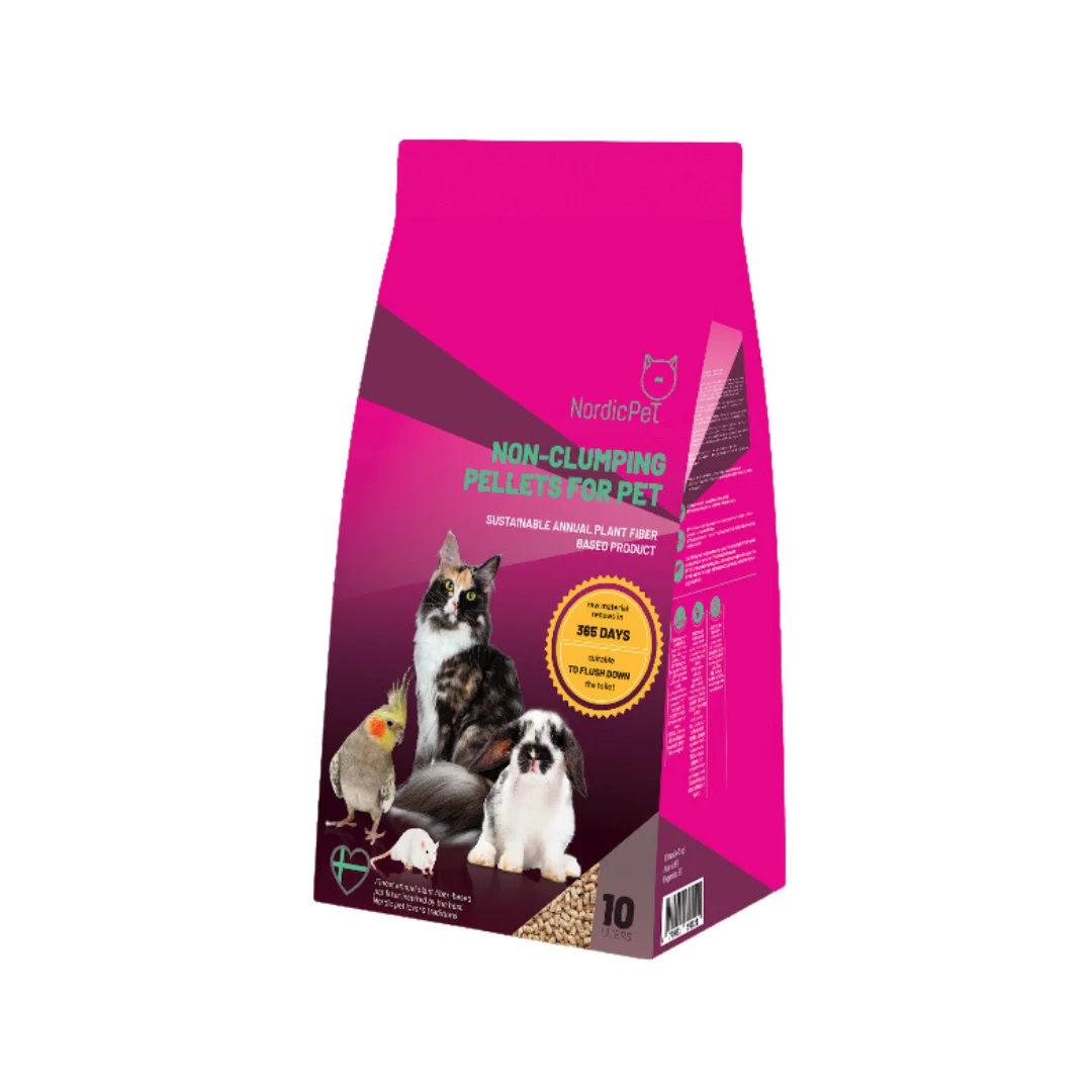 Natural Absorbent, Non-Clumping, Low Dust, Odor-Control, Easy Cleanup Annual Plant Fiber Pellet Litter For Pet 10 l, 5 l