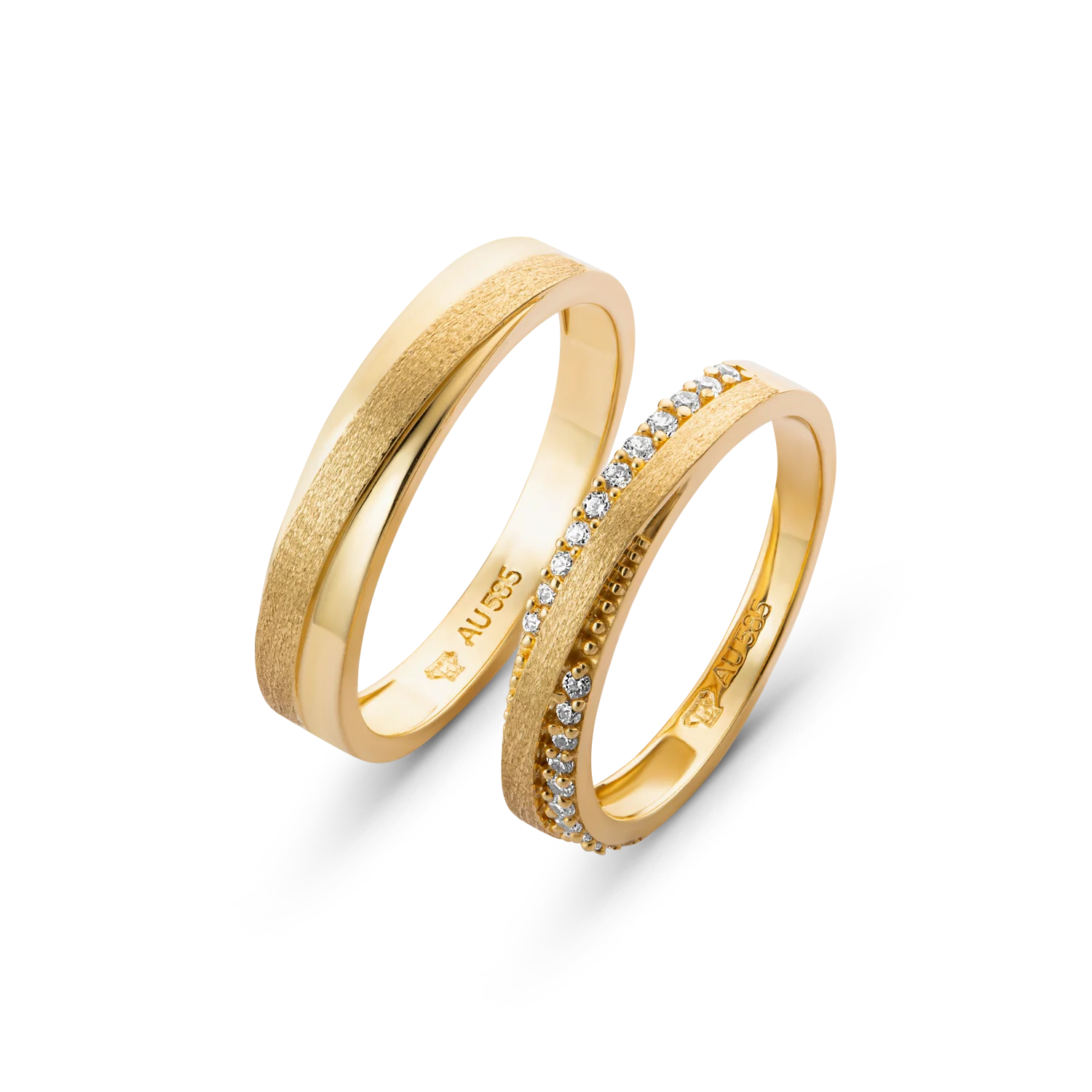 pure gold ring custom rings wedding rings cubic zirconia stones jewelry wholesale jewelry manufacturer vietnam HTJ brand NC653