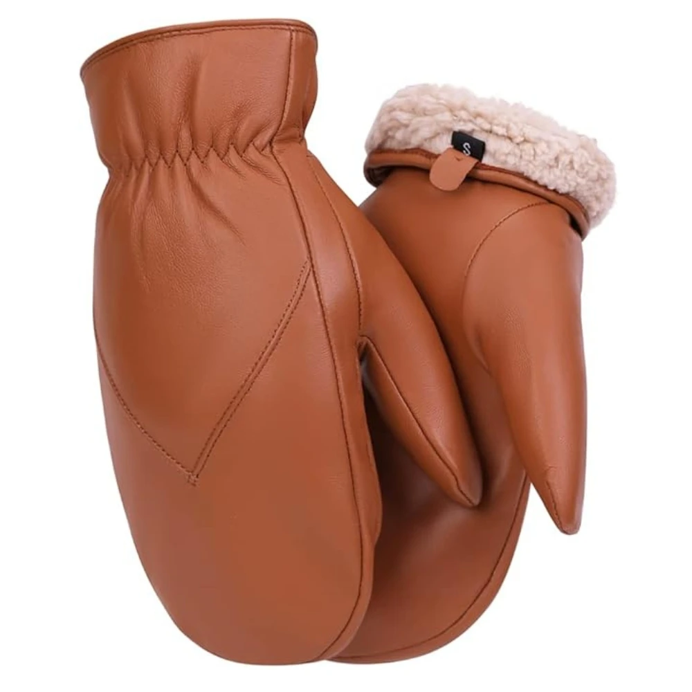 Best Price New Design Leather Gloves Warm Fur Full Finger Mittens Comfortable Touch Screen Winter Gloves by Maximize Wear