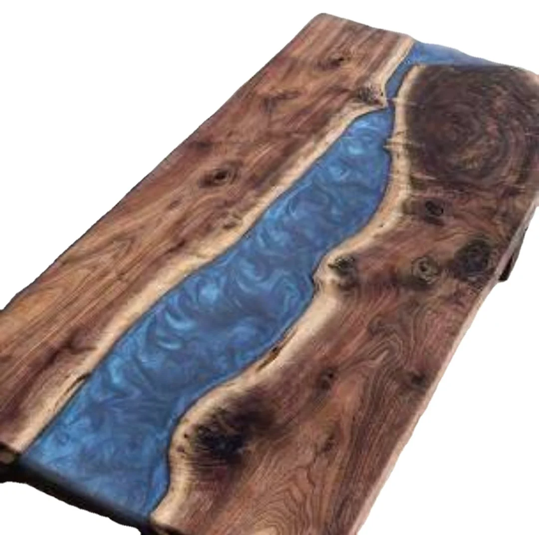 Natural Crafts Epoxy Resin Wood Dining Table Cozy Coffee Table with Durable Resin Coating for sale