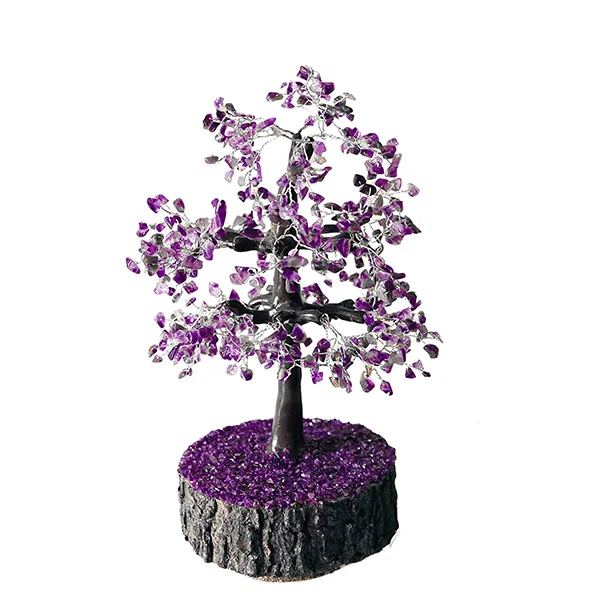 Amethyst 500 beads tree with Wooden Handmade Gemstone Amethyst Chips Base Agate Trees For Sale Buy From Amayra crystals Exports