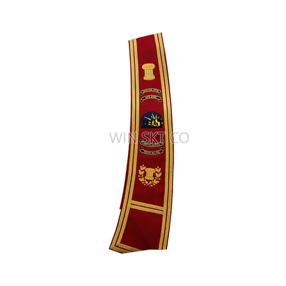 Masonic Collar Band Uniform Sash Regalia Sash Top Selling Custom Made Band Uniform Sash