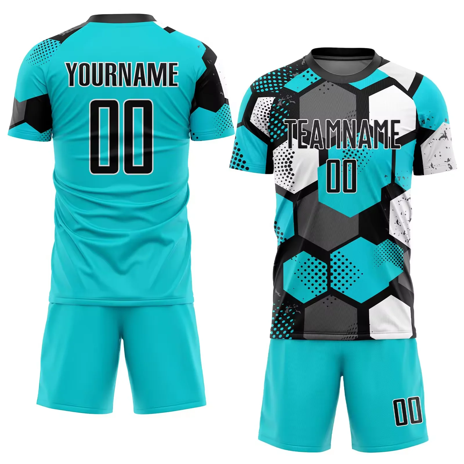 Top Quality Yellow Black Polyester Sportswear Men Soccer Wear Uniforms Custom Football Soccer Jersey Short Sets
