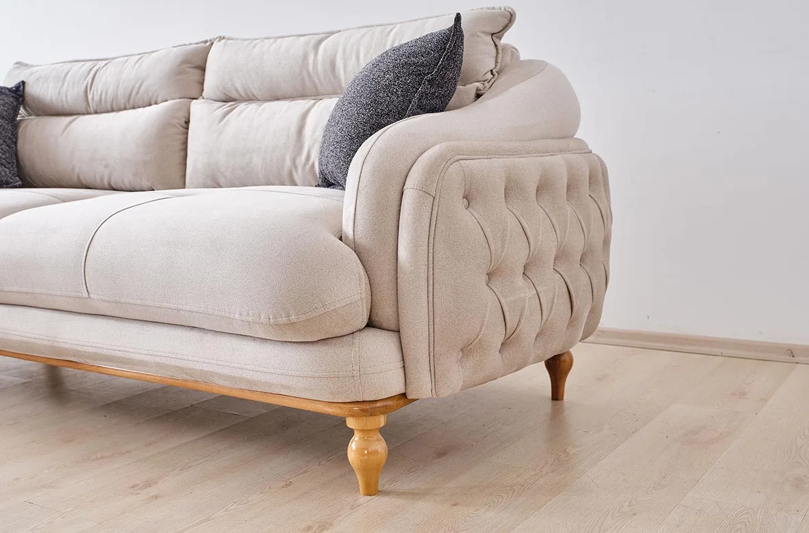 Wholesale  Idol Sofaset Modern High Quality Convertible Extensible Chesterfield Design Luxury Velvet Sofa  Tufted Style