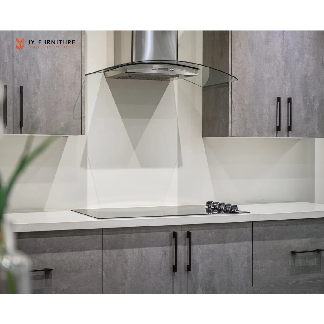 Hot Sale Modern Modular Kitchen Cabinets European Style  Grey Cabinet Wood Home Furniture Lacquer Melamine PVC Cupboard