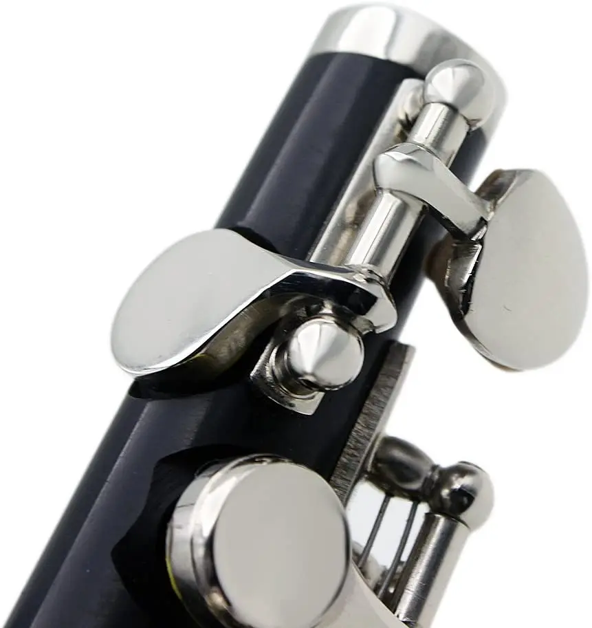 Black Resin Key of C Piccolo with Nickel Plated Keys with Case,Half-size Flute