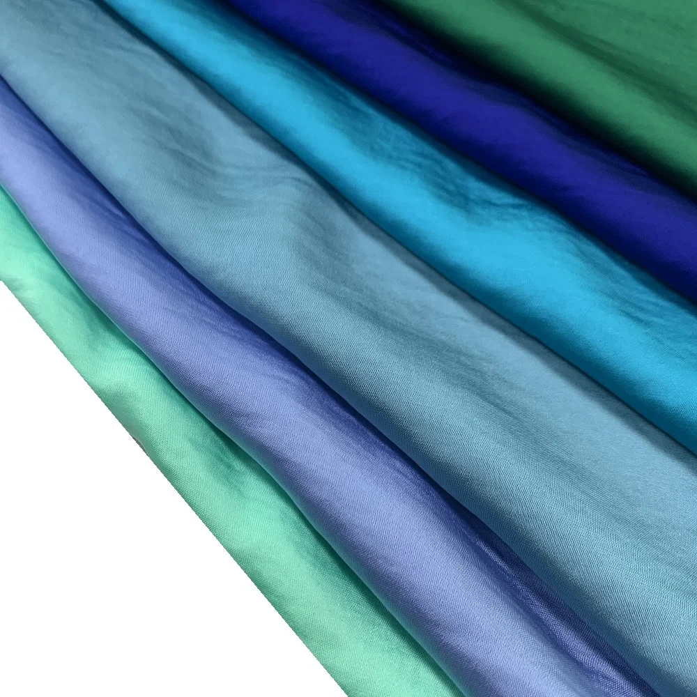 Bubble Stretch Satin 100% Polyester Silky Poly Satin Woven Fabric With Good Stretch for Casual Dresses