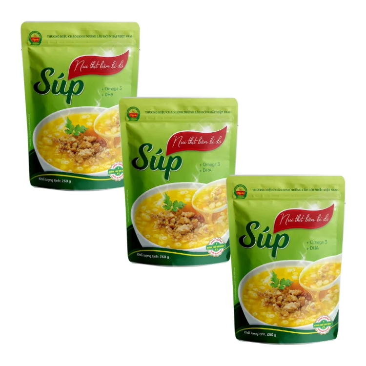 Grounded pork macaroni with squash fresh soup Cheap price fresh ingredients ready to eat pack in bag from Vietnam Manufacturer
