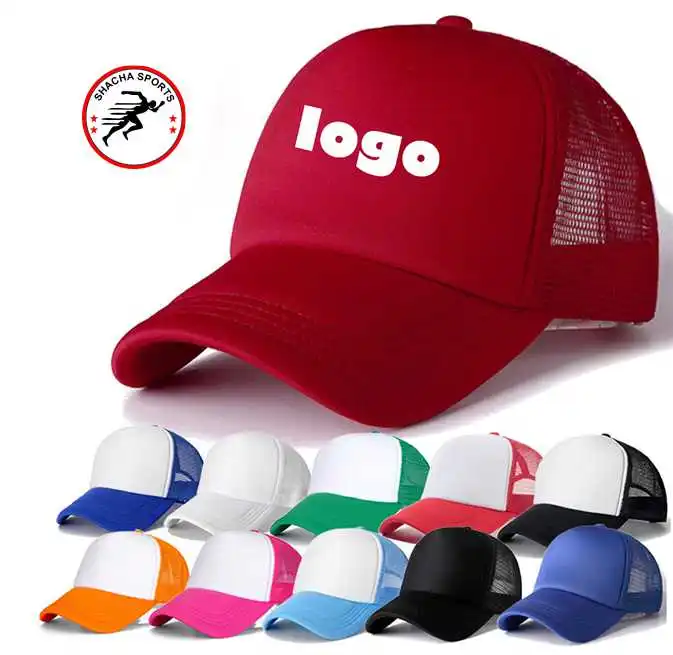 Summer Palm Printed Flat Visor Mesh Back Baseball Cap Custom Trucker Hats High Quality Hat richardson