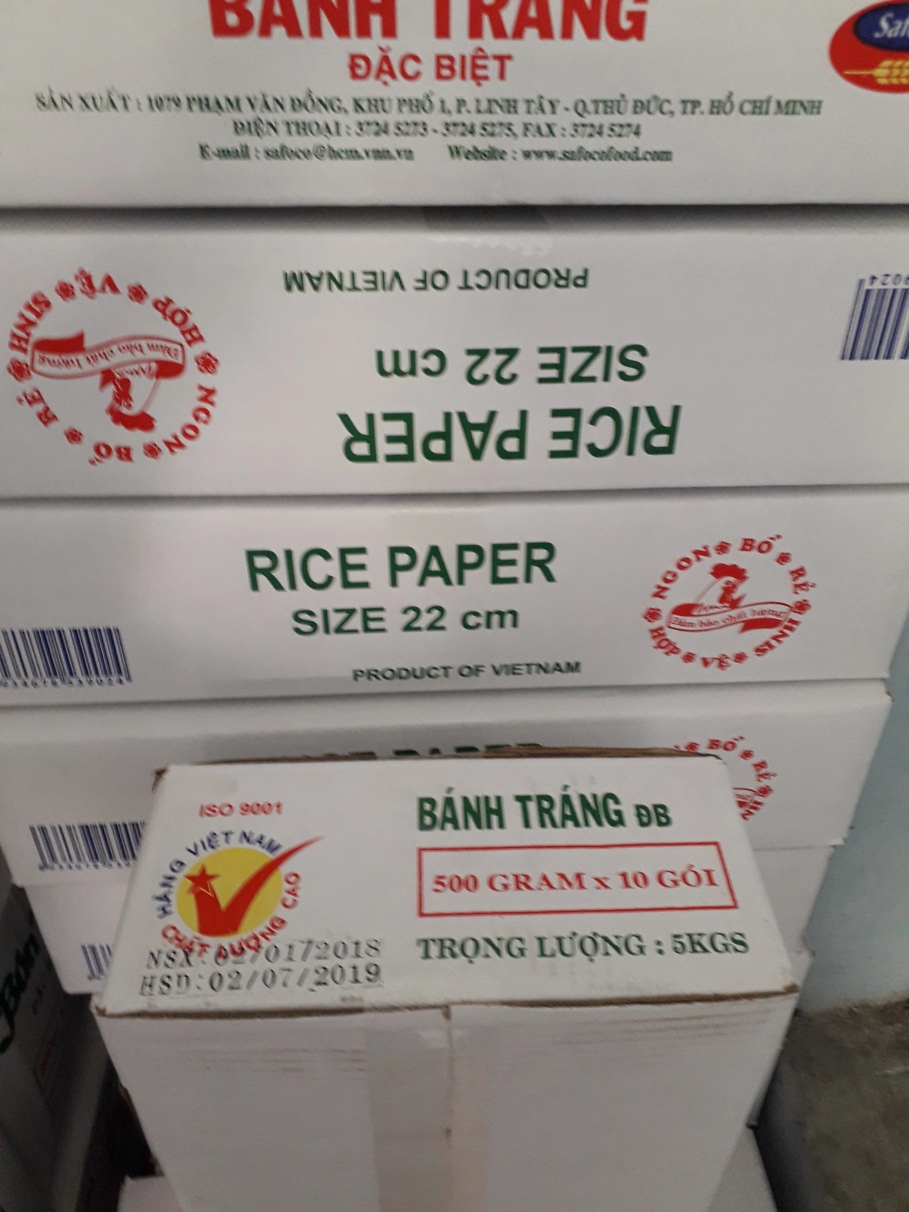 Safoco Rice Paper 500g x 10 (22cm) / Wholesale Safoco Rice Paper 500g / Hot selling Vietnam rice paper