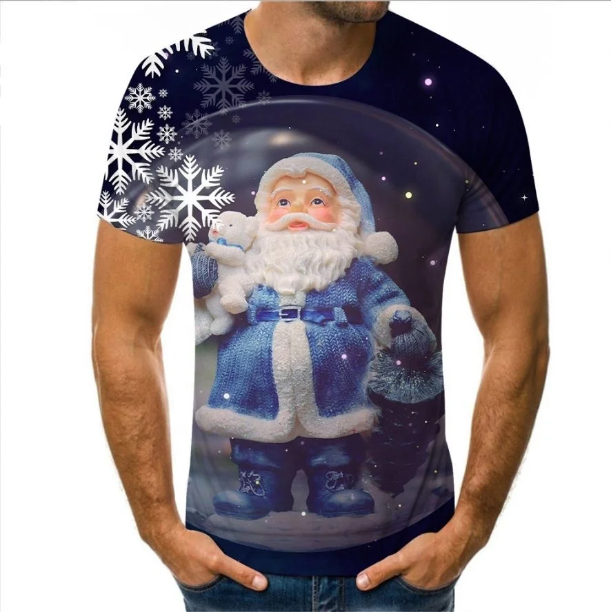 Breathable New Customized Size 3D  For Men Available In All Colors And Sizes New Premium Wholesale T Shirt Prices Santa Claus