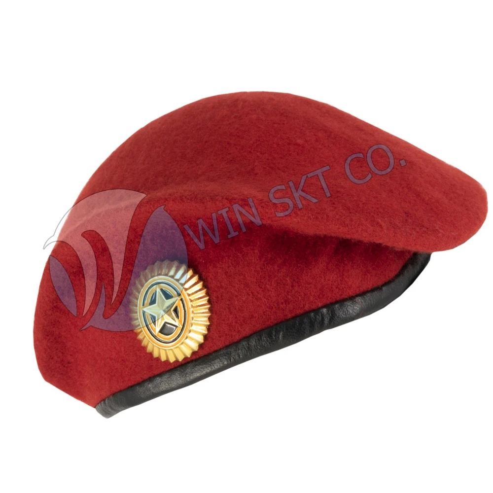 2022 Navy Blue Beret With Insignia Black Mariners Beret With top quality 100% Wool Hats And Caps