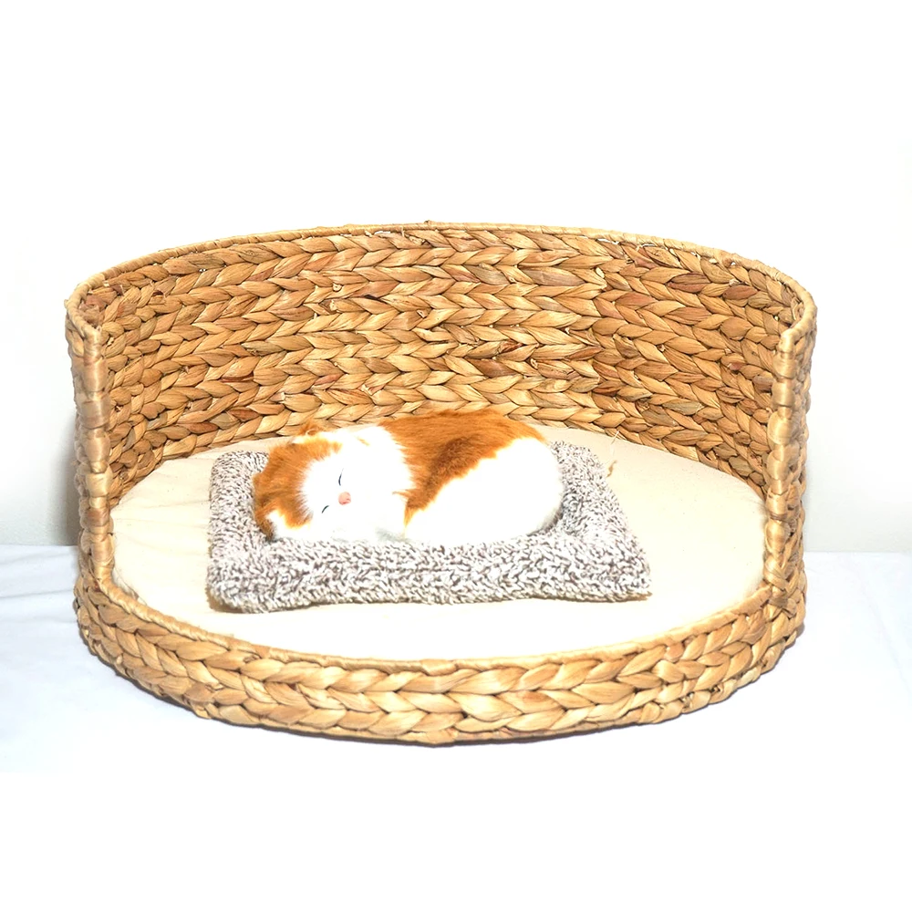 Wholesale High Quality Eco Friendly Warm Comfortable House Modern Cat Furniture Raised Hanging Rattan Cat Pet Bed From Vietnam