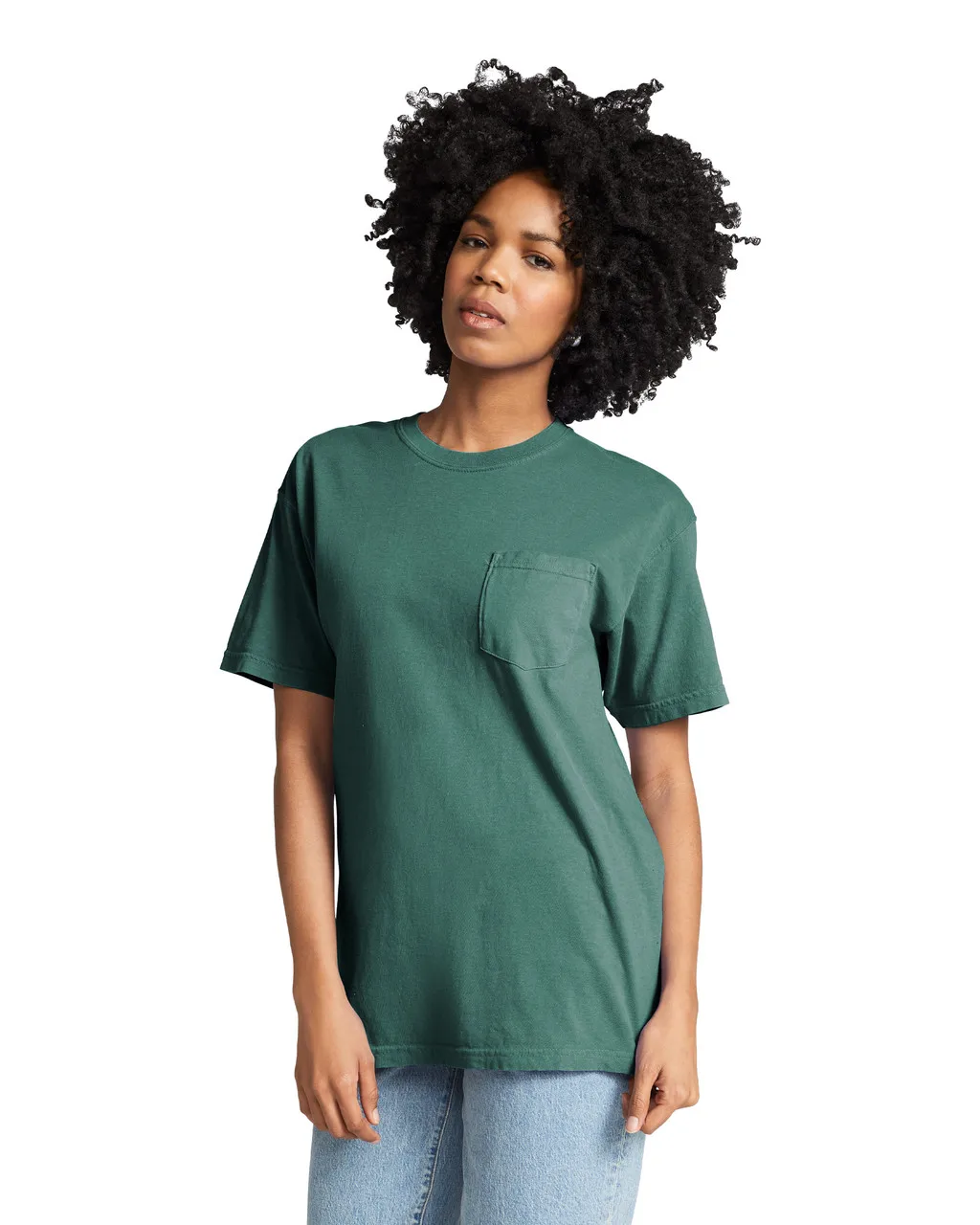 Blue Spruce Comfort Colors Chouinard 6030 Adult Heavyweight T Shirts Adult Unisex Heavyweight RS Pocket T-Shirt