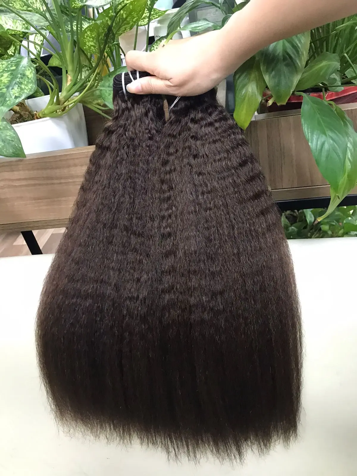 Vietnamese Human Hair Vendor Top Quality  Kinky Straight Hair Natural Brown Color 100 Percent Human Hair Wholesale price