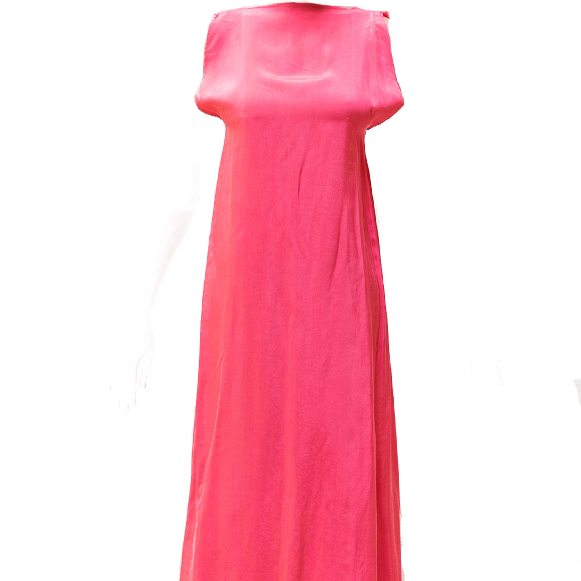 MADE IN ITALY 100% CUPRO LONG SLEEVELESS dress