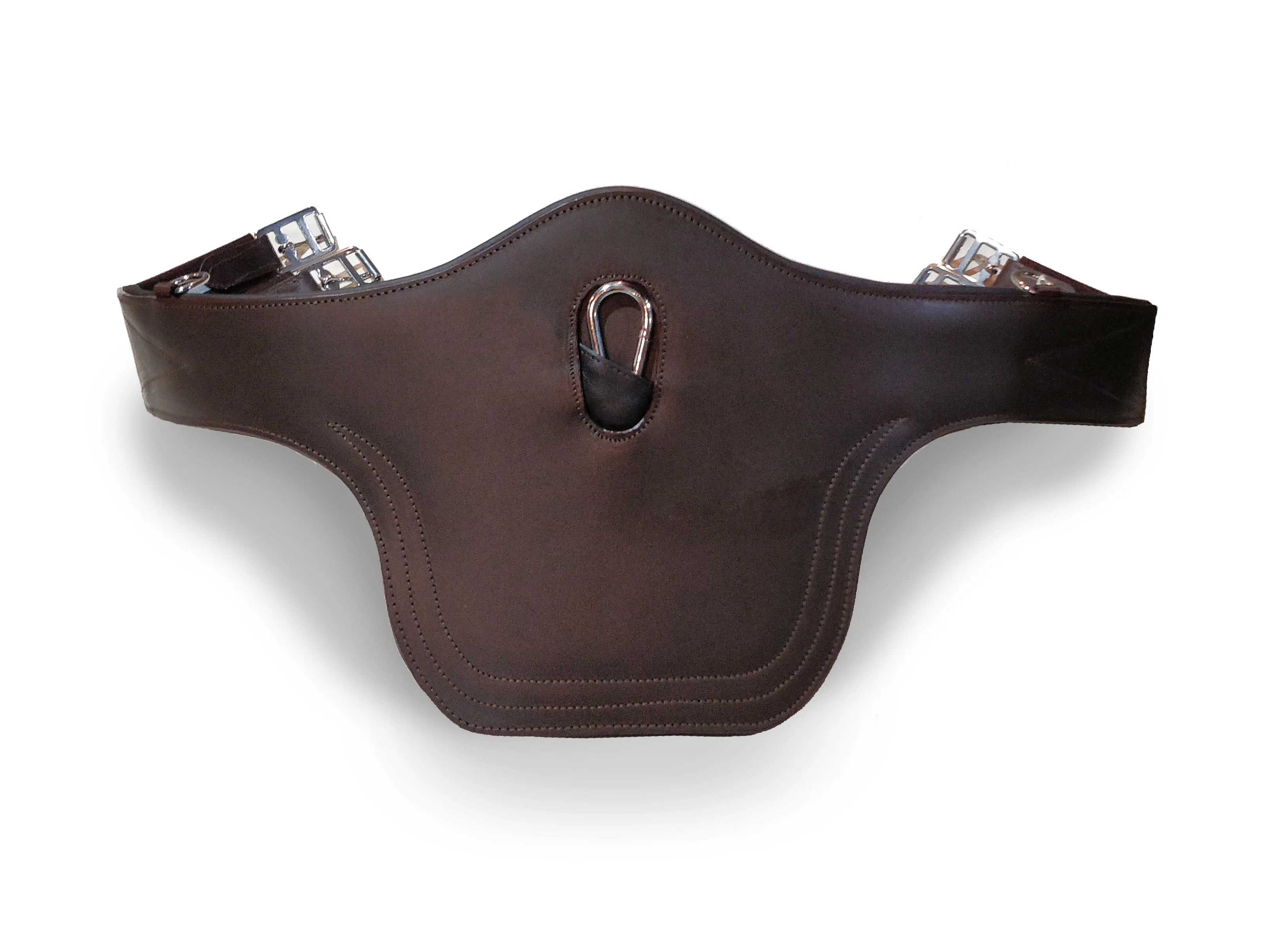 Wholesale designer pure Leather Padded Belly girth High quality  Black Brown custom Horse riding racing equipment lightweight
