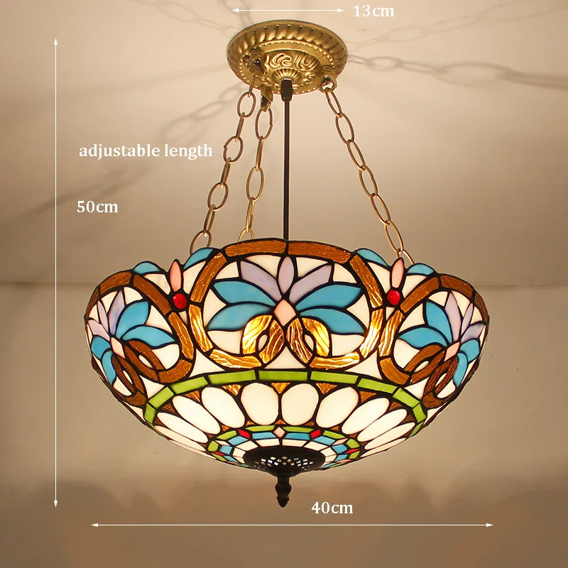 Handmade european style antique tiffany chandeliers hanging lamp for decoration