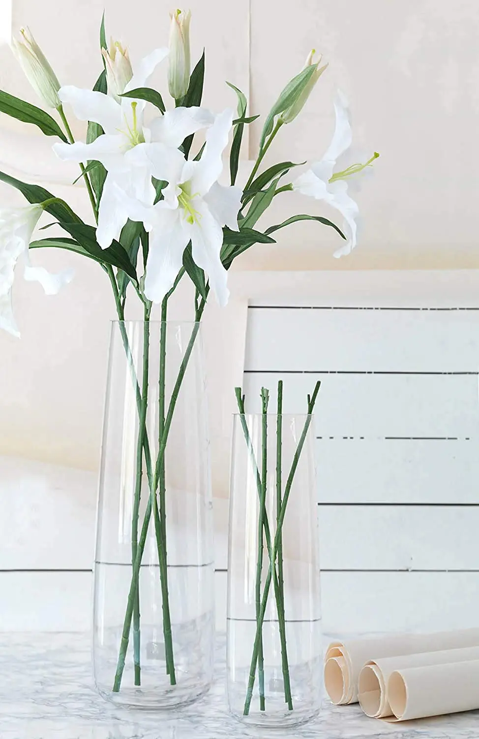 New luxury finished Home Decoration Glass Vase for Home Decor | Living Room | Office Room | Decorative Flower Vase Pack of 2