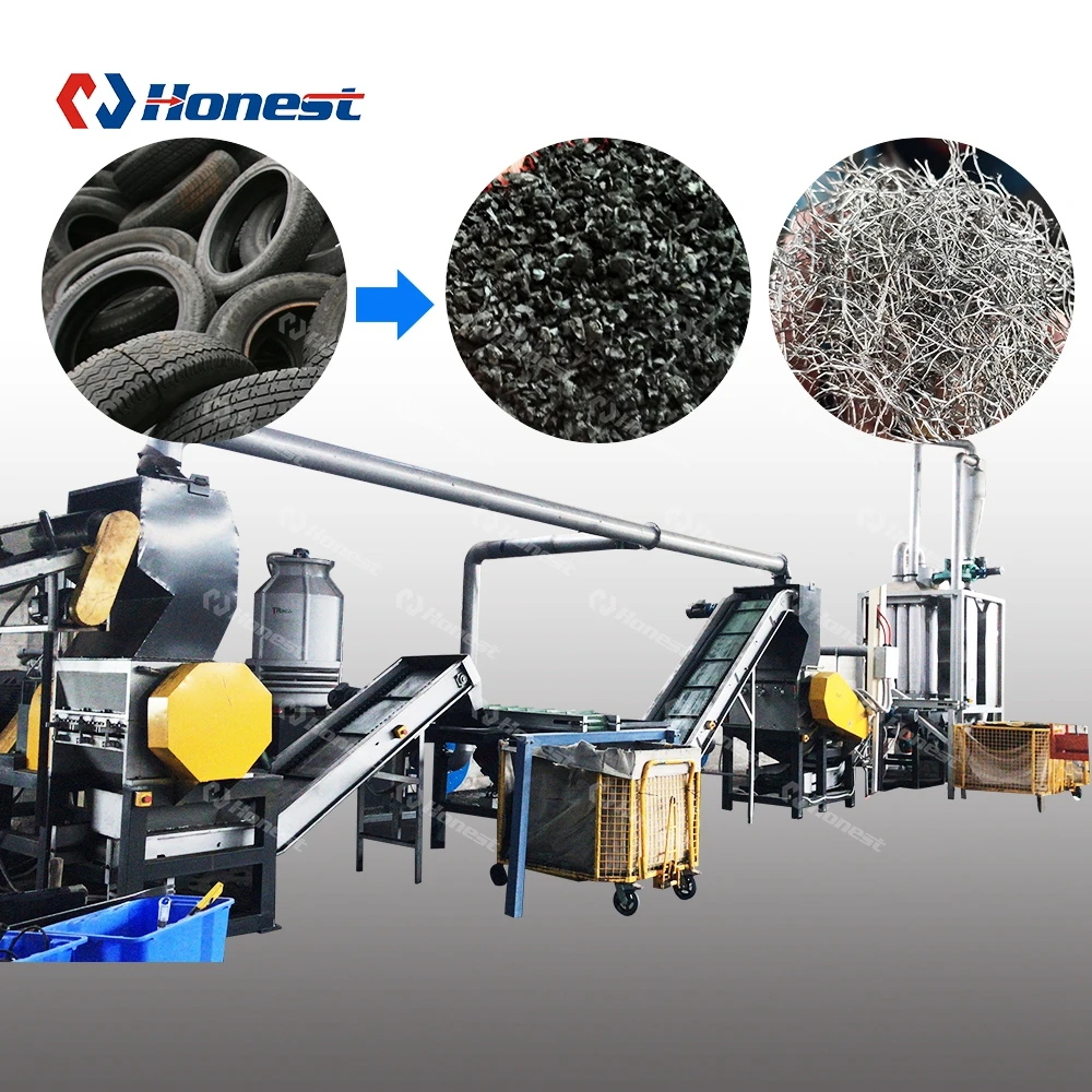 Factory Direct Old Rubber Tyre Recycling Machines Rubber Crusher Grinder Equipment Tire Shredder