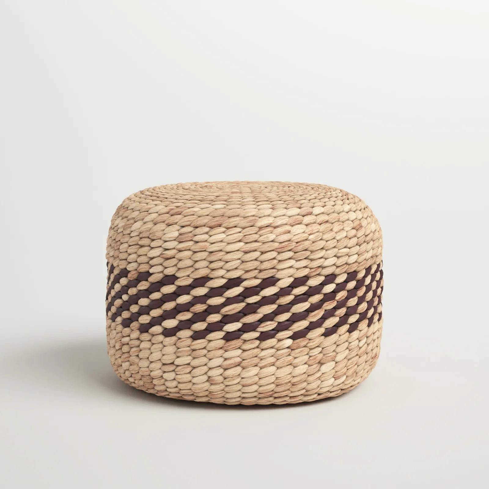 Water hyacinth vintage round ottoman stool bohemian chair cushion for home hotel decoration bulk quantity low price