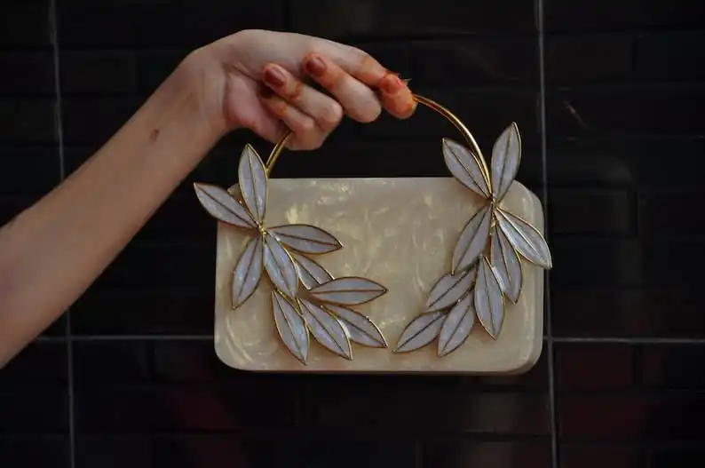Hot Selling Small Square Acrylic Resin  Evening Bag for Women Designer Resin Handbag for Wedding Purposes Indian Model for Gifts