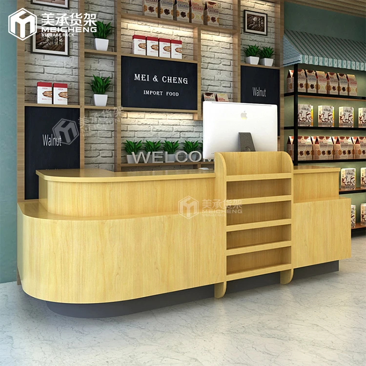 Meicheng Hot Selling Wood Cash Register Wooden Retail Shop Grocery Store Cashier Counters
