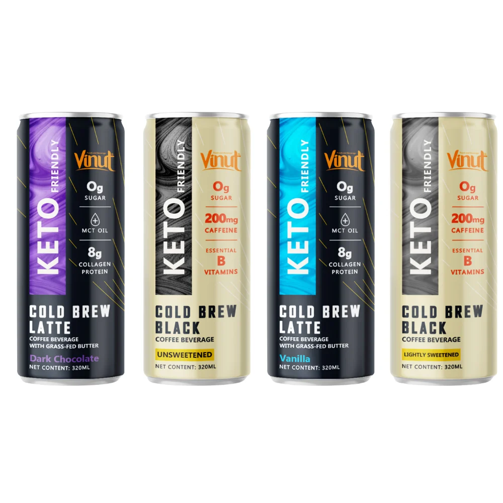 Сделано во Вьетнаме 320 мл холодный кофейный напиток оригинальный с низким содержанием жира без сахара бесплатный образец производство напитков частная торговая марка OEM/ODM