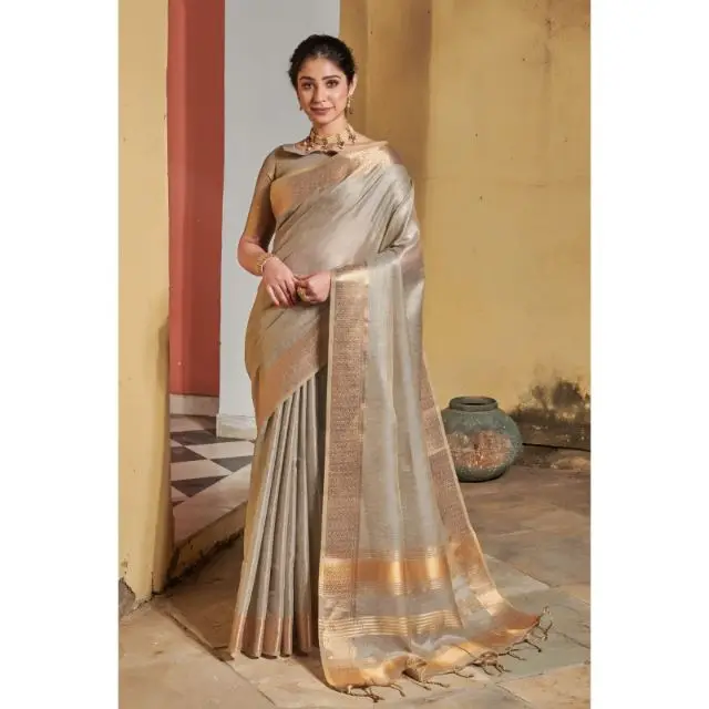 Новейшая Дизайнерская одежда модный современный стиль тяжелое и красивое Шелковое Сари с тканой работой поставщик от Surat для продажи