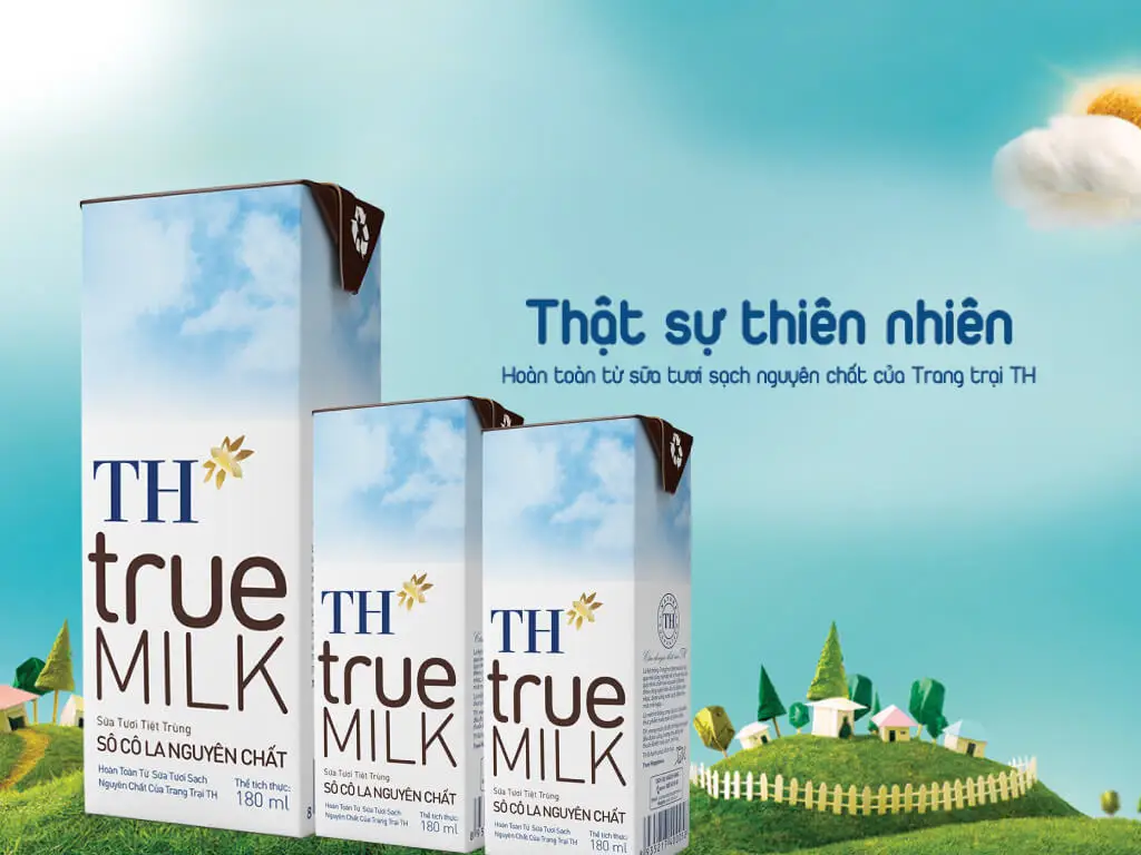 Fresh milk pasteurized chocolate TH true MILK 180ml
