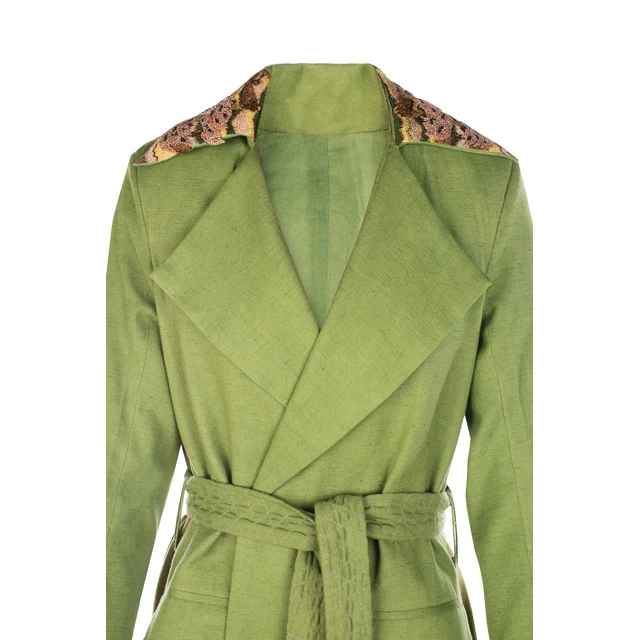 Mid-length Trench Coat Elegant Light Fashion  For Women Popular Belted Overcoat For Spring Autumn Evening Indian Dresses