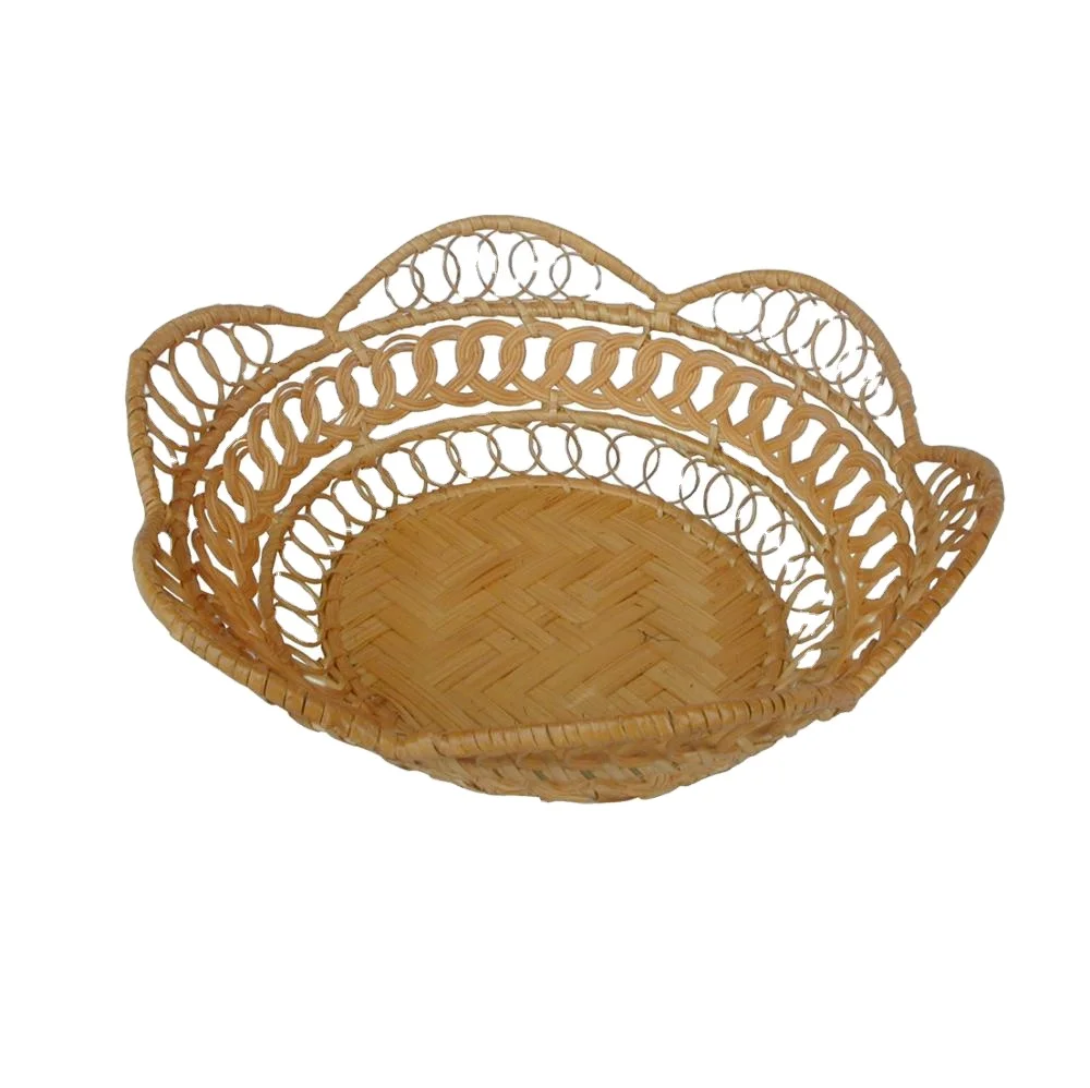 Hand-woven bamboo baskets for fruits and kitchen utensils