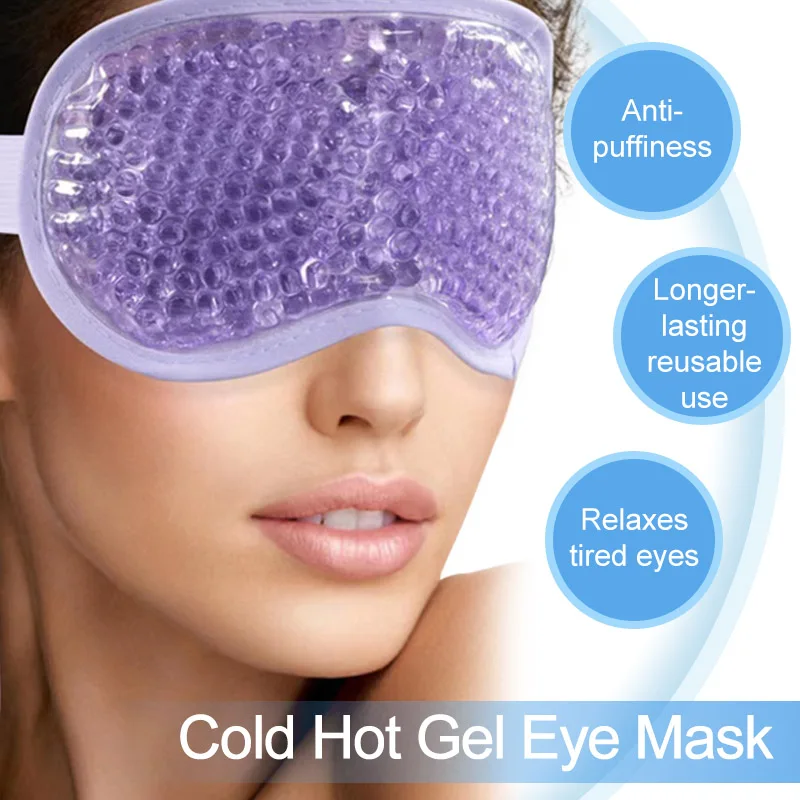 Hot Cold Gel Bead Eye Mask Gel Ice Cool Pack Reusable Therapy Sleep Eyemask Aqua Bead Plush Eye Mask