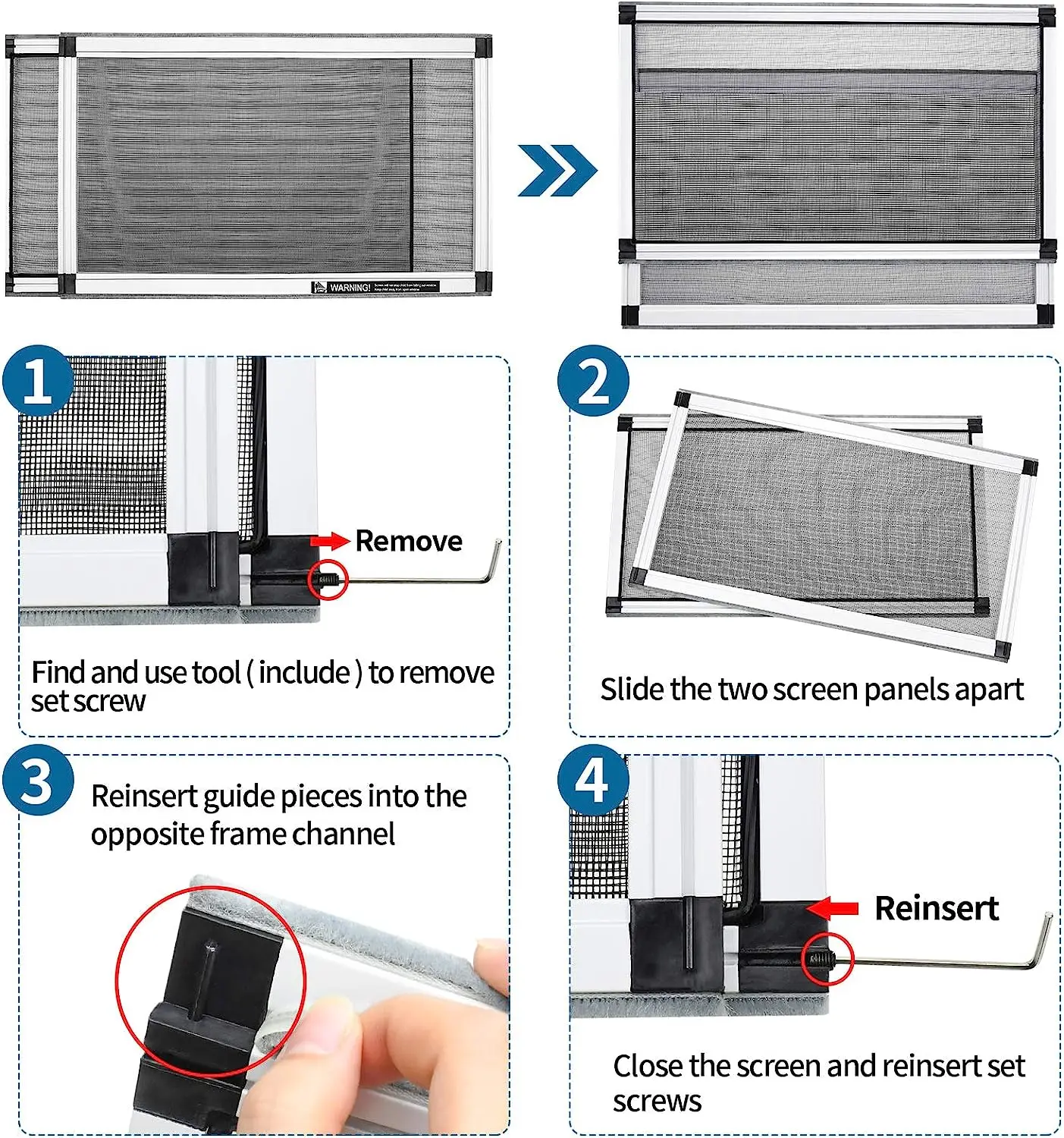 Aluminium Frames Retractable Fiberglass Mosquito Screen Mesh Insect Net Sliding Window Screen
