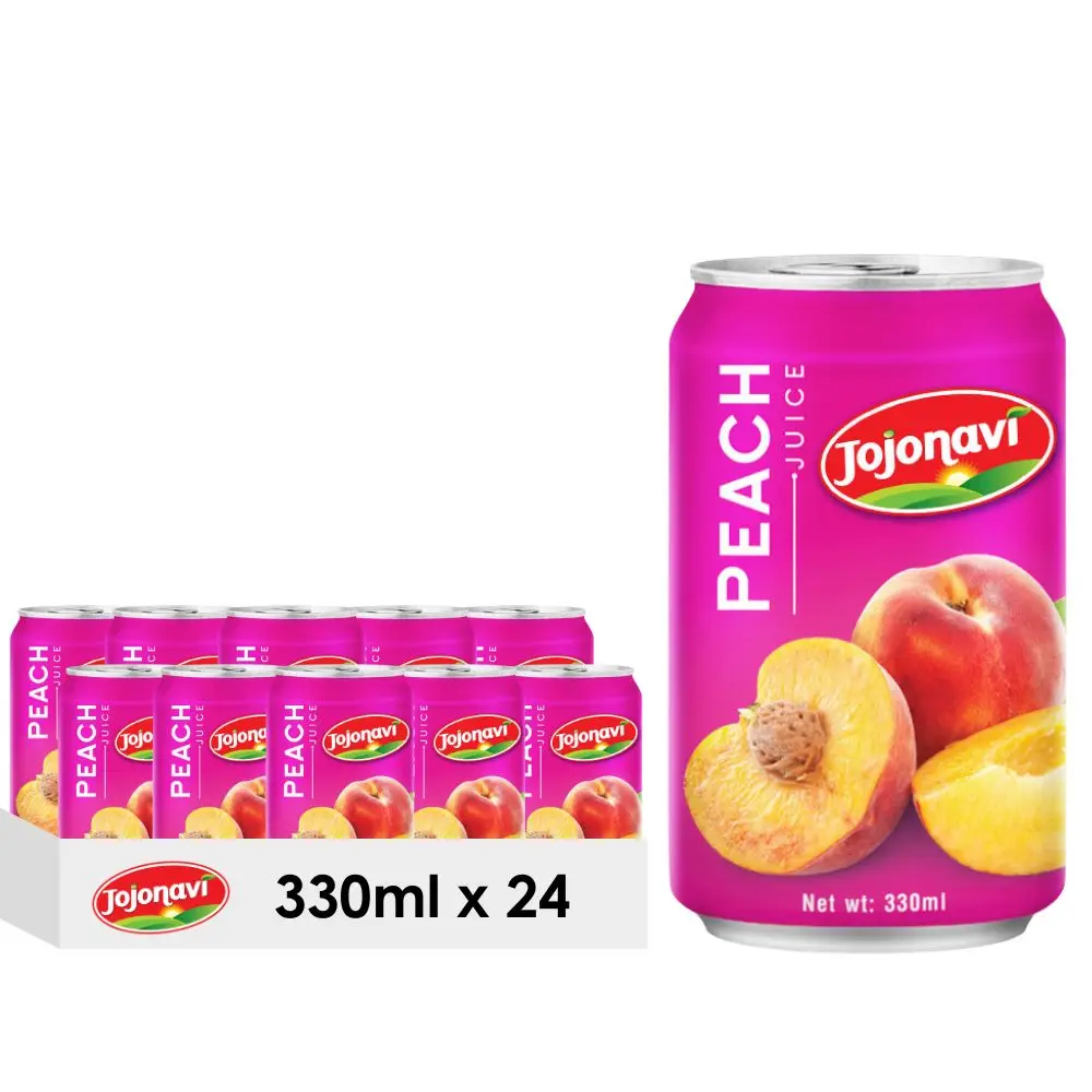 Peach Fruit Juice 330ml, JOJONAVI Canned Beverage, OEM Wholesale Supplier, Free Sample, Private Label Service