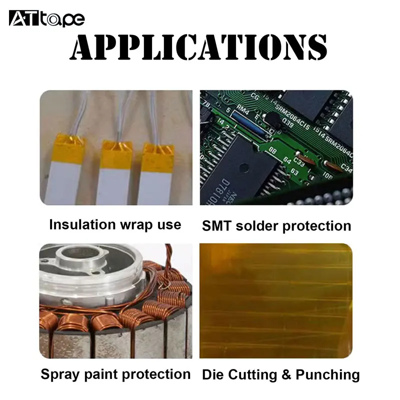 High Heat Masking Temperature Resistant 3d Print Polyimide Pi Tape for Electronics Motor Insulation