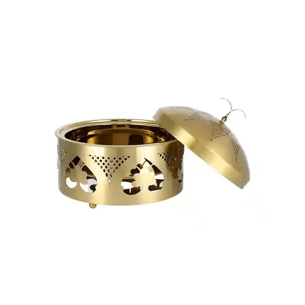 Gold Finished Metal Food Warmer Customized Design Handmade Fancy Casserole Wedding And Event Table Decorative Metal Casserole