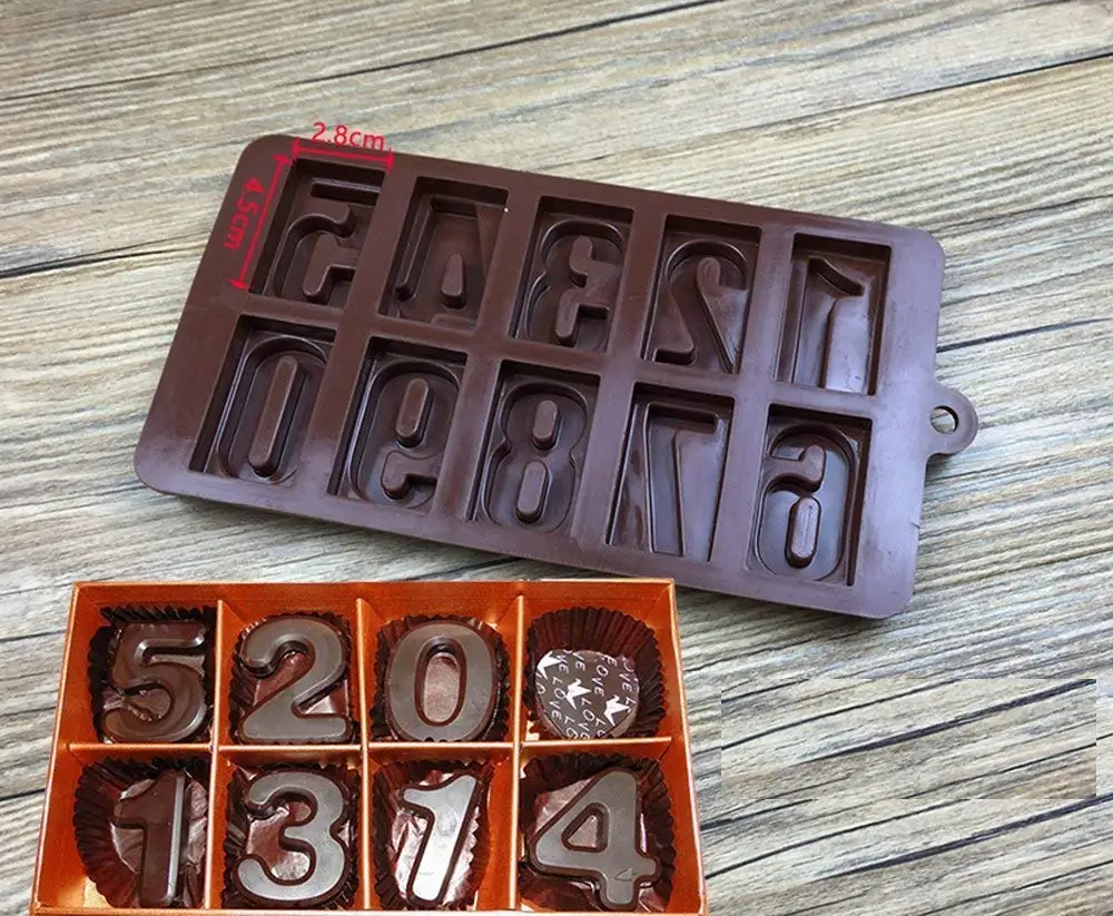 Лидер продаж силиконовые формы для шоколада в виде цифр украшения торта на день рождения доступны по оптовым ценам из Индии