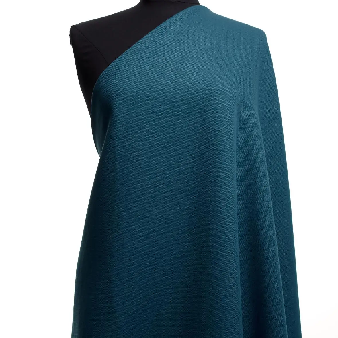 Bulk Quantity and Wholesale Price Sustainable Fabric: Turquoise Blue Linen and Cotton Fabric For Sale By The Meter.