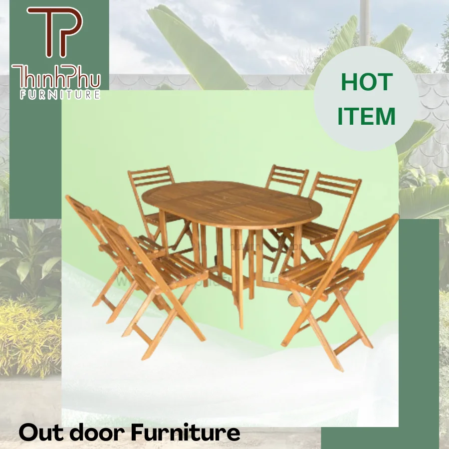D80 72CM Outdoor Wood Frame Round Table with 5mm thickness water ripple tempered glass