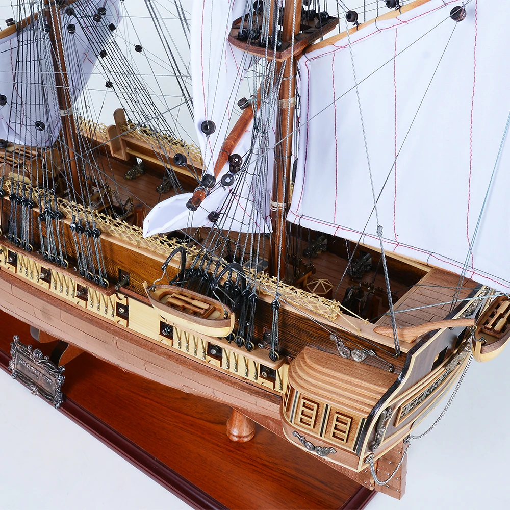 HMS Victory Copper Bottom Ship Model 80cm (straight sails) Handcrafted Wooden Replica
