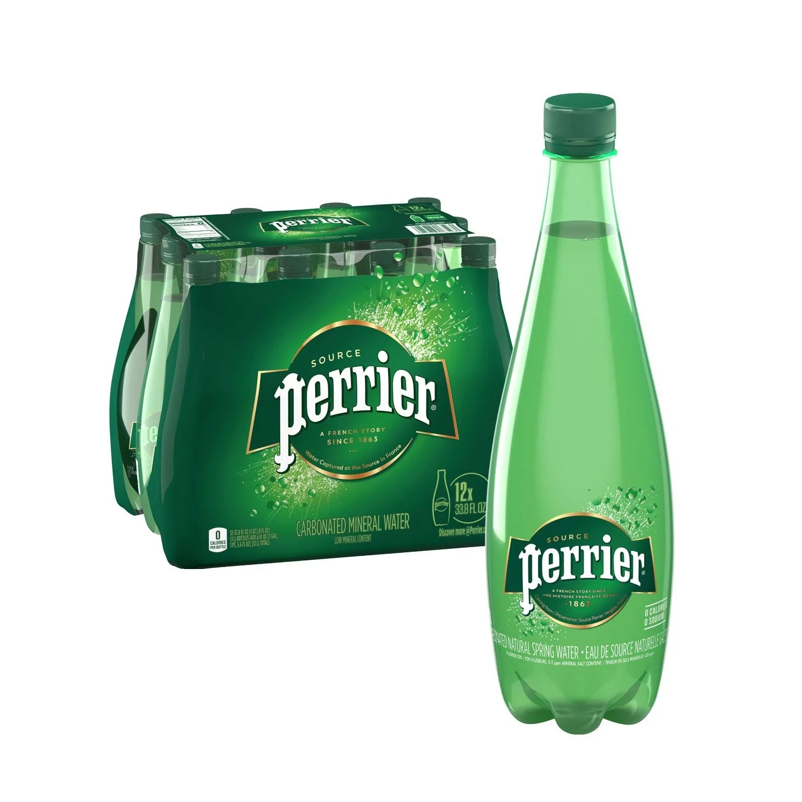 Оригинальная сверкающая натуральная минеральная вода Perrier 330 мл, 500 мл, 700 мл по низкой оптовой цене