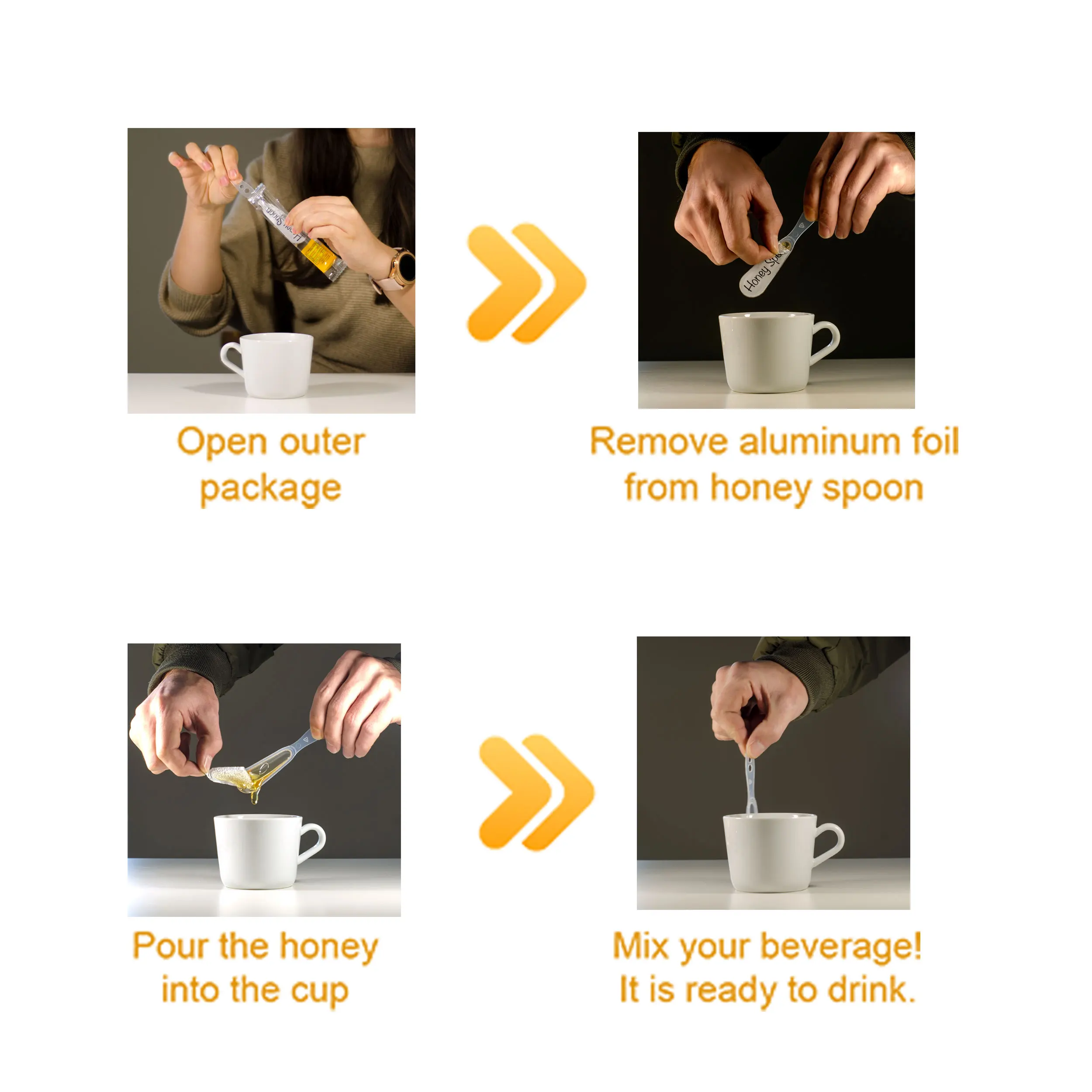 Pure Honey Spoon Pine Natural Honey %100 Natural 50 Pcs Honey Spoon 7 Gr x 50 Pcs