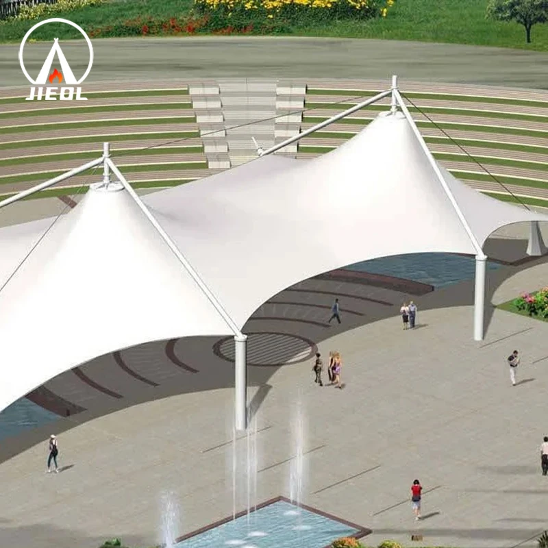 PVDF PTFE ETFE Fabric Stadium Tensile Membrane Structure for Garage Car Parking Shed