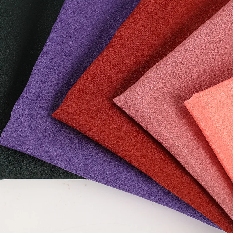 Stock 5075 high elastic crepe fabric double face polyester fabric for shirt lining wholesale