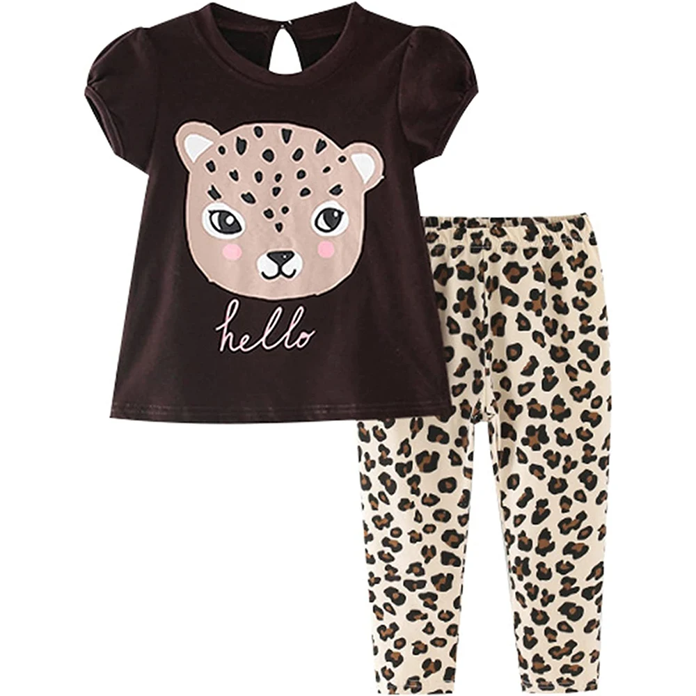 Two Piece Outfits Girls Sweatsuit Set Tracksuit Summer 2 Piece Crop T Shirt And Shorts Girls Set Cotton Solid Girls Short Sets